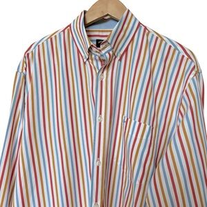 Paul & Shark Yachting Men's Multicolor Stripe Long Sleeve Shirt Casual Sz 44 XXL